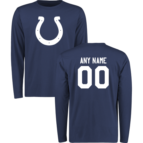 Men Indianapolis Colts Design-Your-Own Long Sleeve Custom NFL T-Shirt->->Sports Accessory